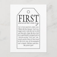 Gift Tag for Wine Bottle - First Anniversary