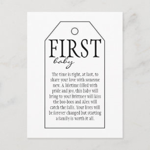 Gift Tag for Wine Bottle - First Baby Postcard