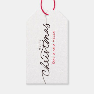 Gift Tag HAND WRITTEN MERRY CHRISTMAS CUSTOM NAME 