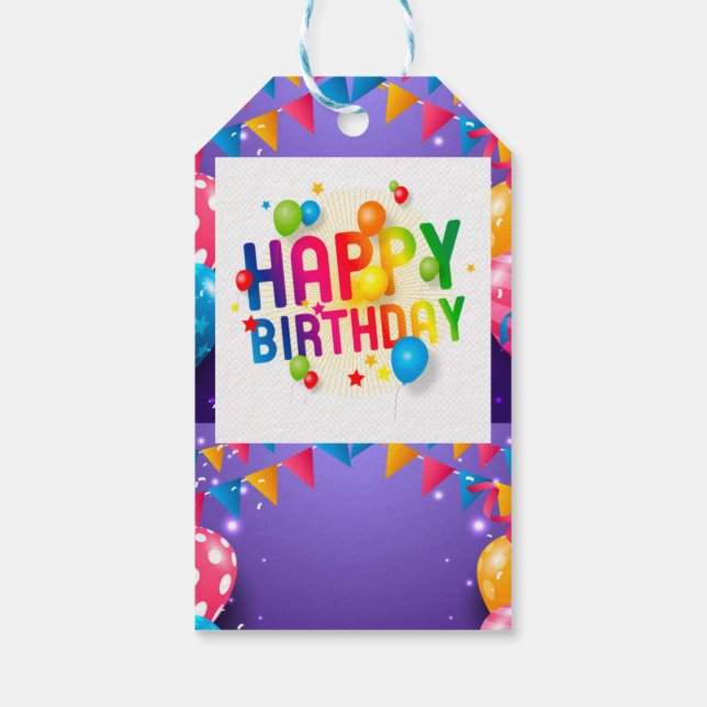 Gift tag happy birthday hang tag price sale (Back)