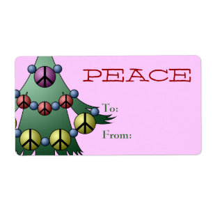 Gift Tag Label Template To/From Christmas Tree