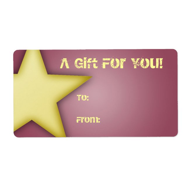 Gift Tag Label Template To/From Customisable (Front)