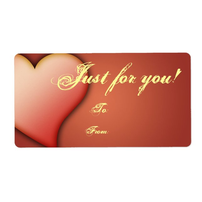 Gift Tag Label Template To/From Customisable (Front)