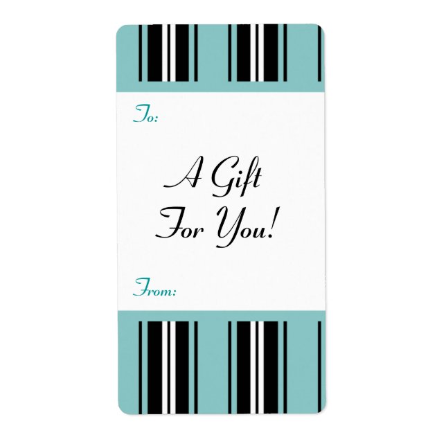 Gift Tag Label Template To/From Customisable (Front)