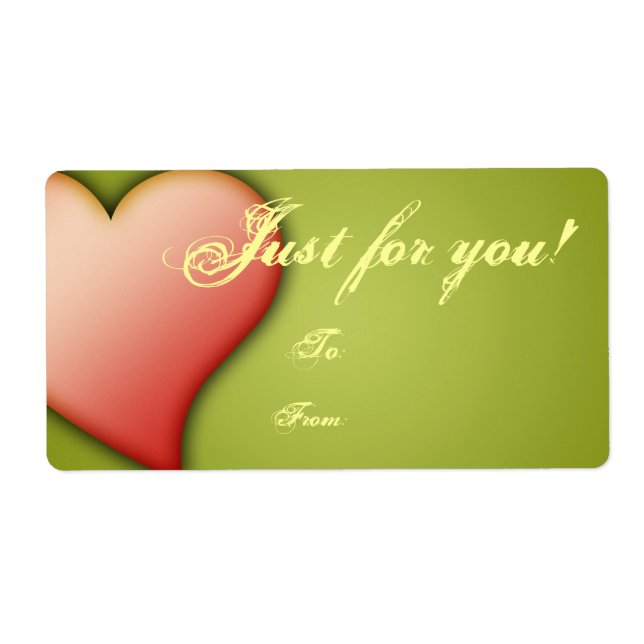 Gift Tag Label Template To/From Customisable (Front)