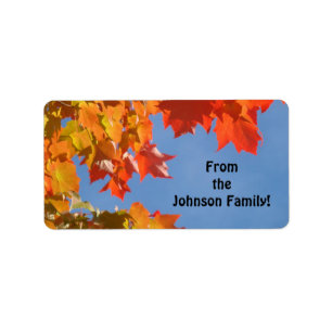 Gift Tag Labels Autumn Leaves Holiday Thanksgiving