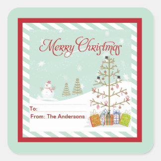 Gift Tag Merry Christmas Stickers