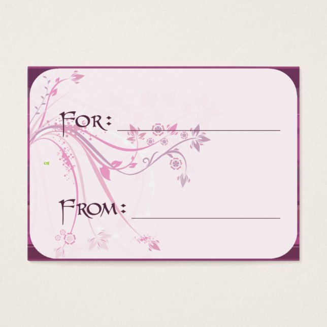 Gift Tag - Plum Scrolls (Front)