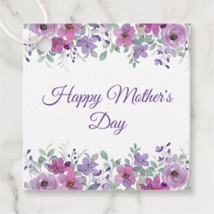 Gift Tag Purple Floral Mother's Day