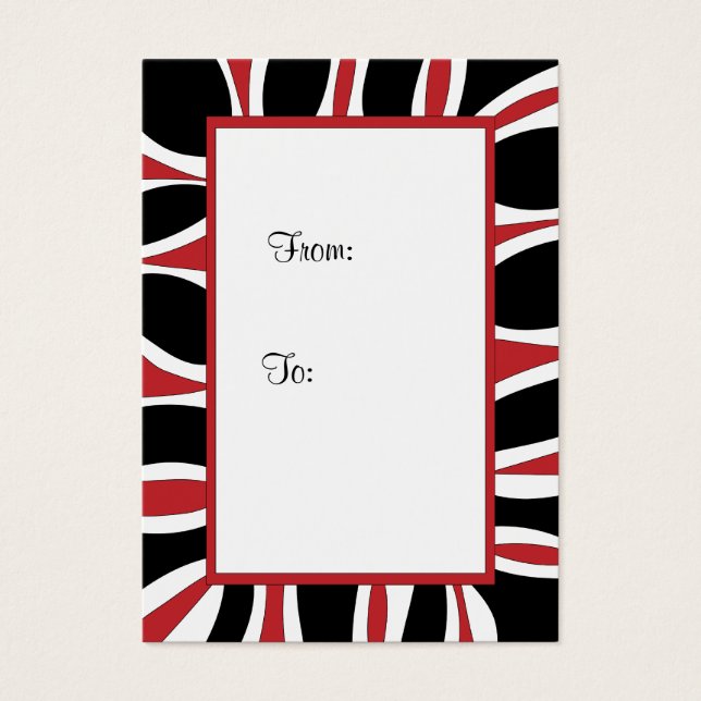 Gift tag red, black and white frame (Front)