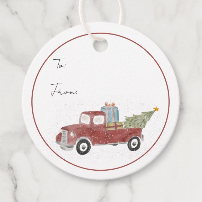 Gift Tag | Red Truck Holiday (Front)