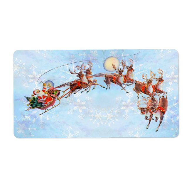 GIFT TAG SANTA SLEIGH by SHARON SHARPE (Front)