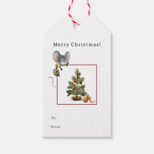 Gift Tag (Set of 10 pcs) - Merry Christmas Mouse