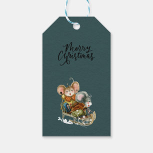 Gift Tag (Set of 10 pcs) - Mice On A Sleigh