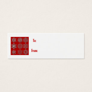 Gift tag  silver snowflakes