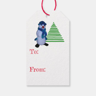 Gift Tag - Snowman and Tree