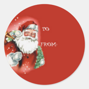 Gift Tag Stickers with Santa Claus