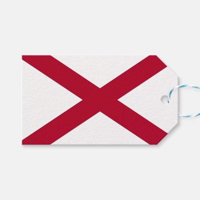 Gift Tag with Flag of Alabama, USA (Front (Horizontal))