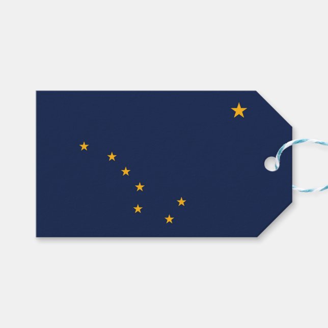 Gift Tag with Flag of Alaska, USA (Front (Horizontal))