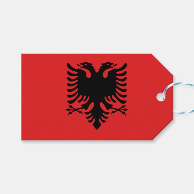 Gift Tag with Flag of Albania (Front (Horizontal))