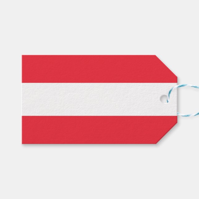 Gift Tag with Flag of Austria (Front (Horizontal))