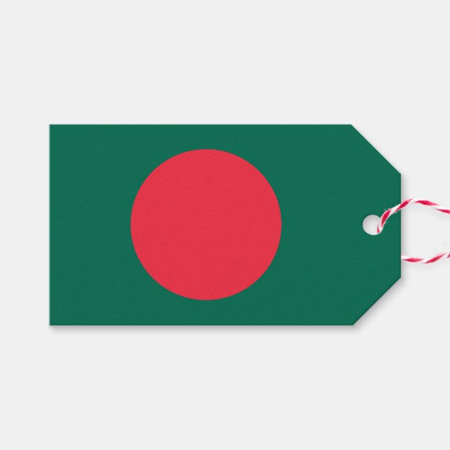 Gift Tag with Flag of Bangladesh (Front (Horizontal))