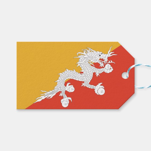 Gift Tag with Flag of Bhutan (Front (Horizontal))