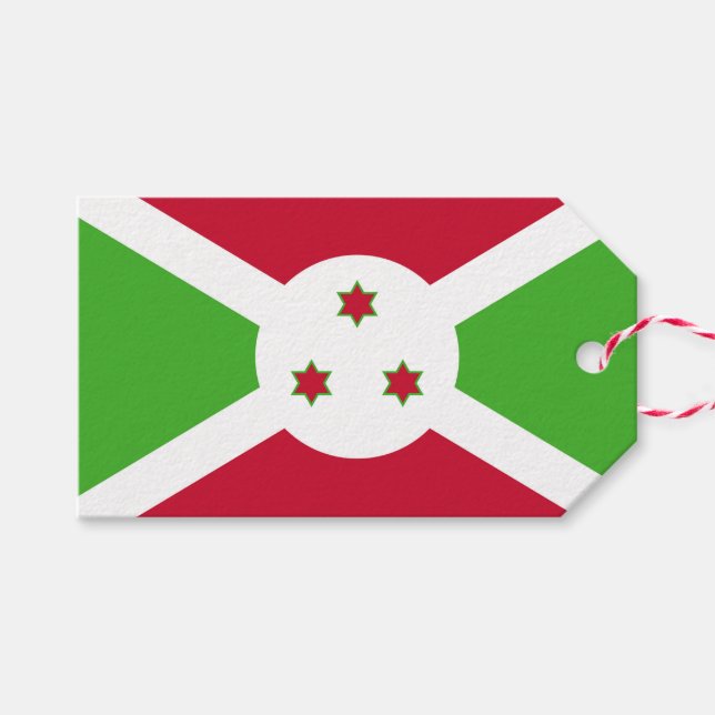 Gift Tag with Flag of Burundi (Front (Horizontal))