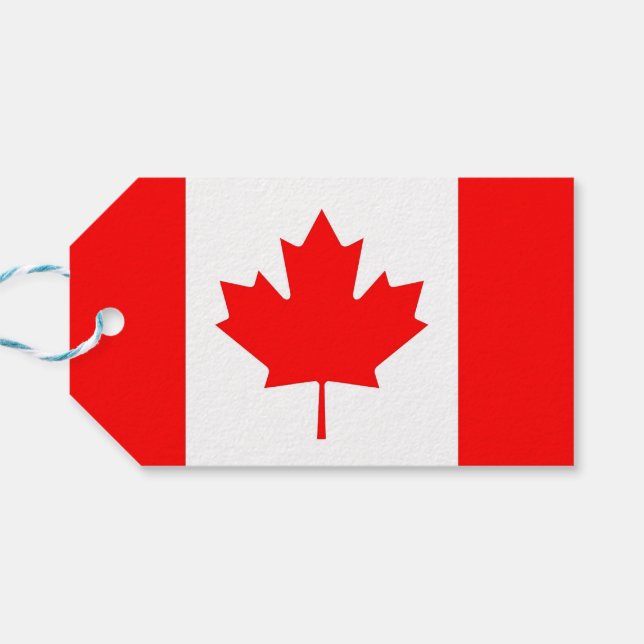 Gift Tag with Flag of Canada (Back Horizontal)