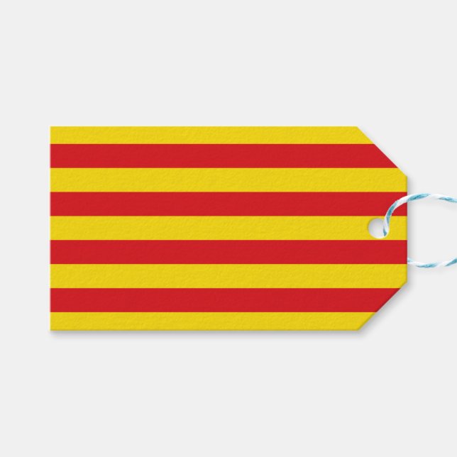 Gift Tag with Flag of Catalonia, Spain (Front (Horizontal))
