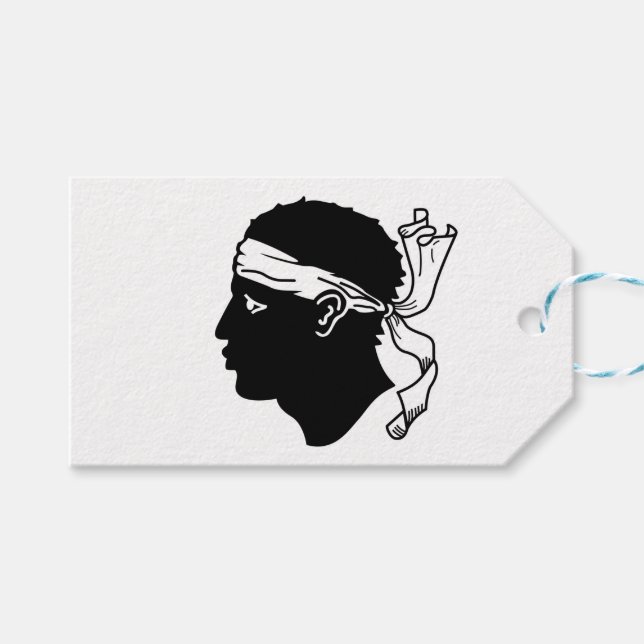 Gift Tag with Flag of Corsica, France (Front (Horizontal))