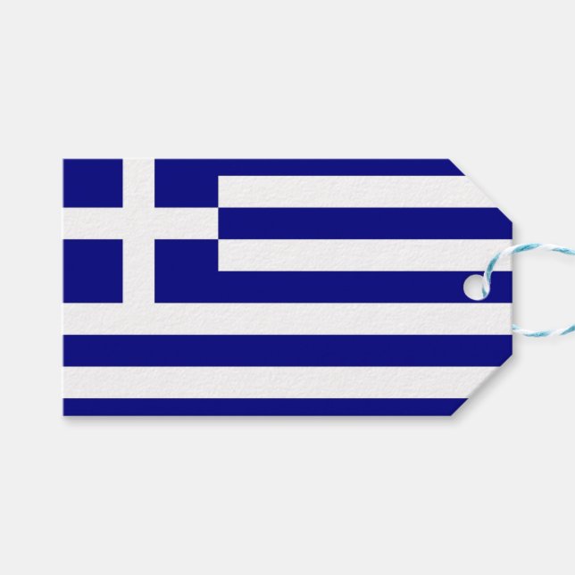 Gift Tag with Flag of Greece (Front (Horizontal))