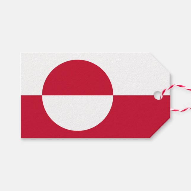 Gift Tag with Flag of Greenland (Front (Horizontal))