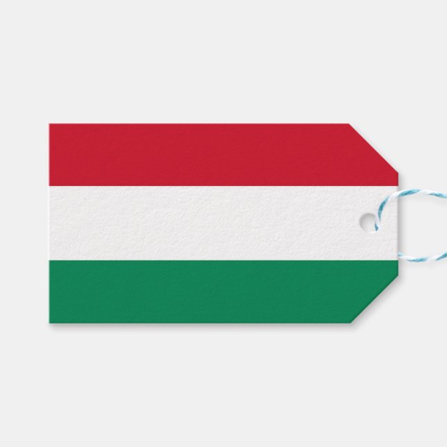 Gift Tag with Flag of Hungary (Front (Horizontal))