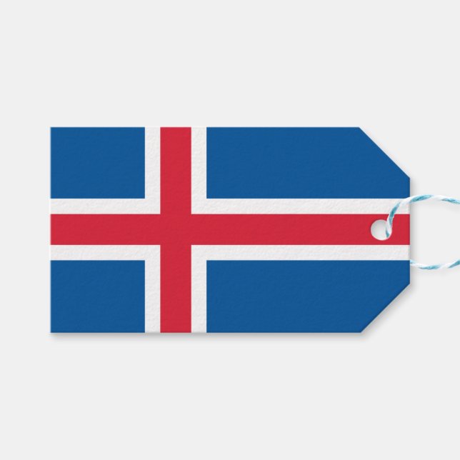 Gift Tag with Flag of Iceland (Front (Horizontal))