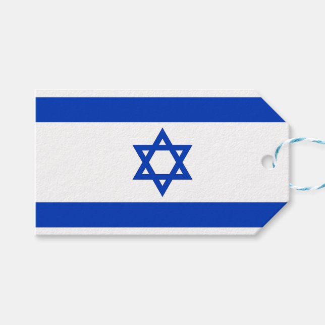 Gift Tag with Flag of Israel (Front (Horizontal))