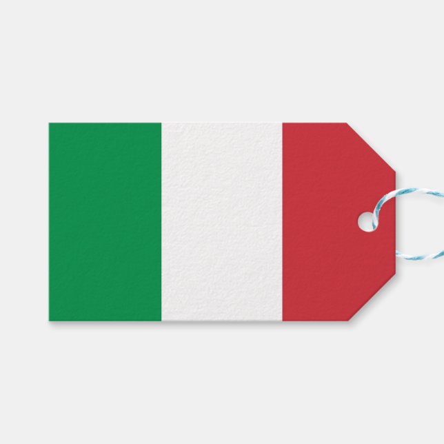 Gift Tag with Flag of Italy (Front (Horizontal))