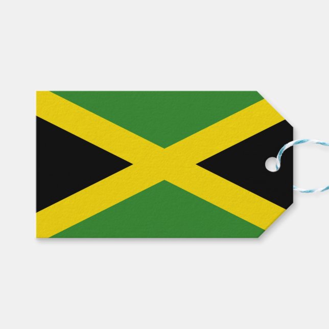 Gift Tag with Flag of Jamaica (Front (Horizontal))