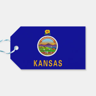 Gift Tag with Flag of Kansas State, USA