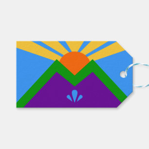 Gift Tag with Flag of Manitou Springs