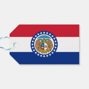 Gift Tag with Flag of Missouri State, USA
