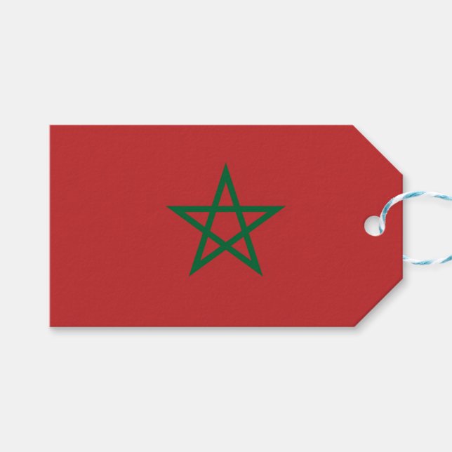 Gift Tag with Flag of Morocco (Front (Horizontal))
