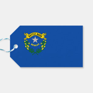 Gift Tag with Flag of Nevada State, USA