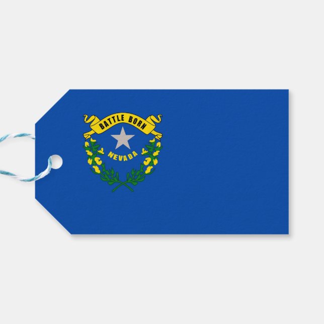 Gift Tag with Flag of Nevada State, USA (Back Horizontal)
