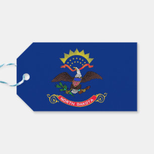 Gift Tag with Flag of North Dakota State, USA