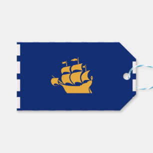 Gift Tag with Flag of Quebec City, Canada