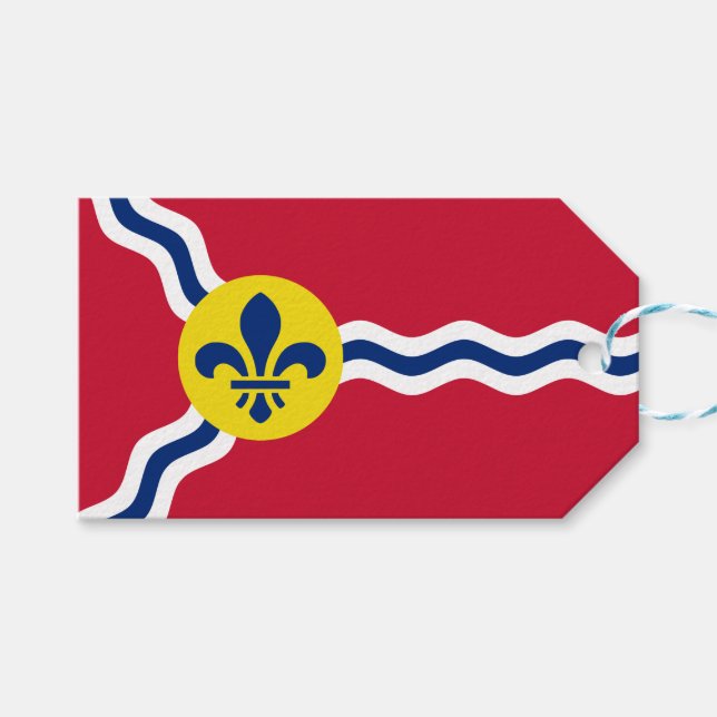 Gift Tag with Flag of St. Louis, Missouri (Front (Horizontal))