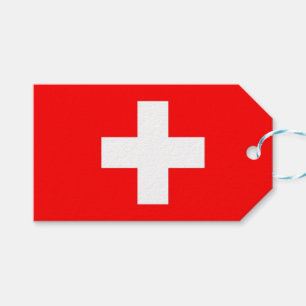 Gift Tag with Flag of Switzerland