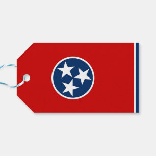 Gift Tag with Flag of Tennessee State, USA