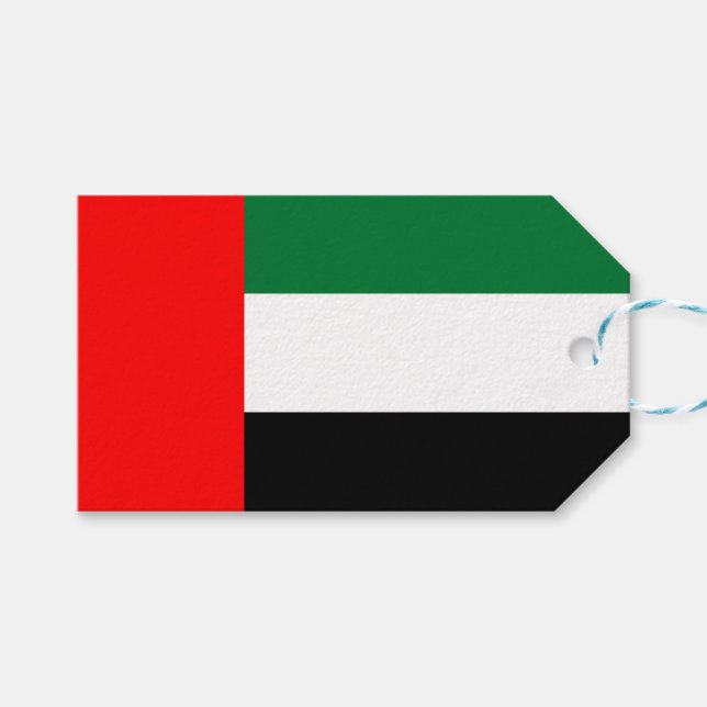 Gift Tag with Flag of UAE (Front (Horizontal))